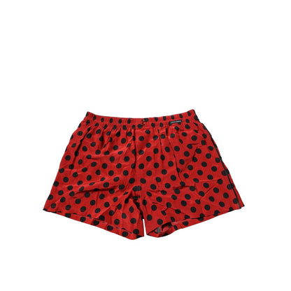 Dolce & Gabbana Red Silk Polka Dot Boxer Shorts Underwear