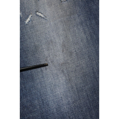 Dolce & Gabbana Blue Washed Tattered Cotton Men Jeans