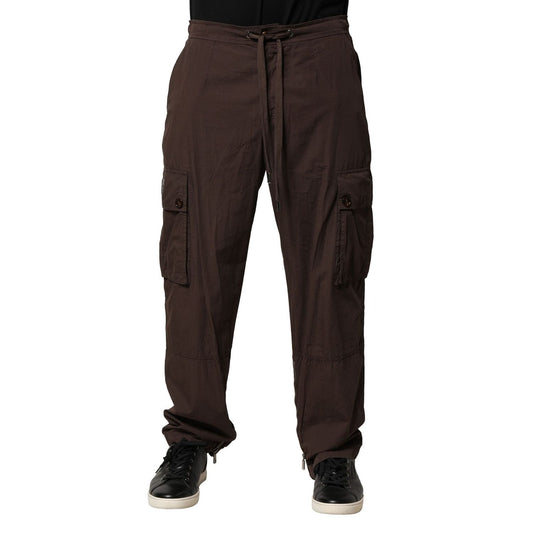Dolce & Gabbana Brown Cotton Cargo Jogger Men Pants PAN76464-50