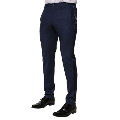 Dolce & Gabbana Dark Blue Wool Dress Formal Pants