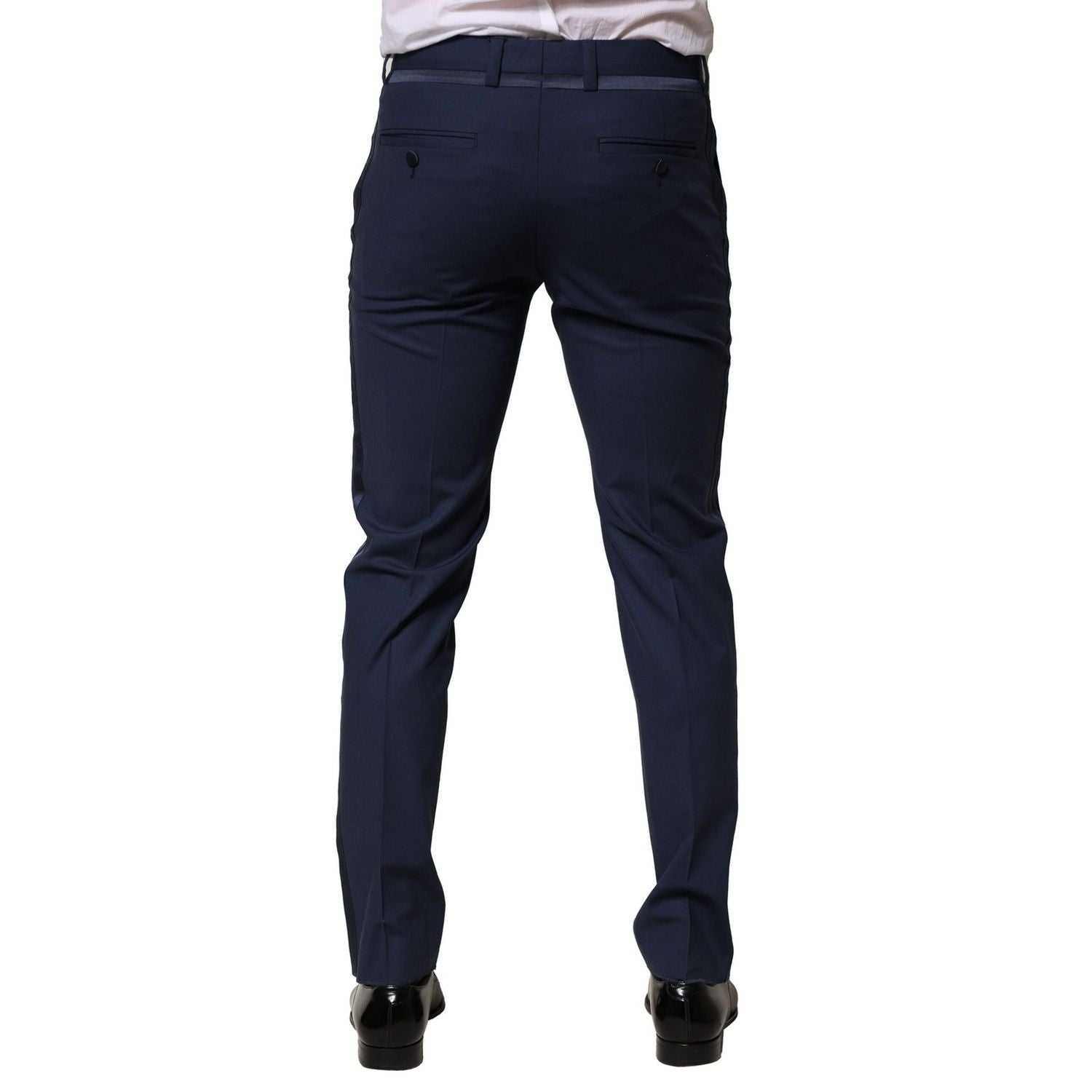 Dolce & Gabbana Dark Blue Wool Dress Formal Pants