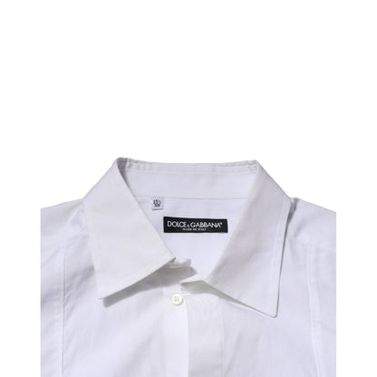 Dolce & Gabbana White Poplin Cotton Formal Men Dress Shirt