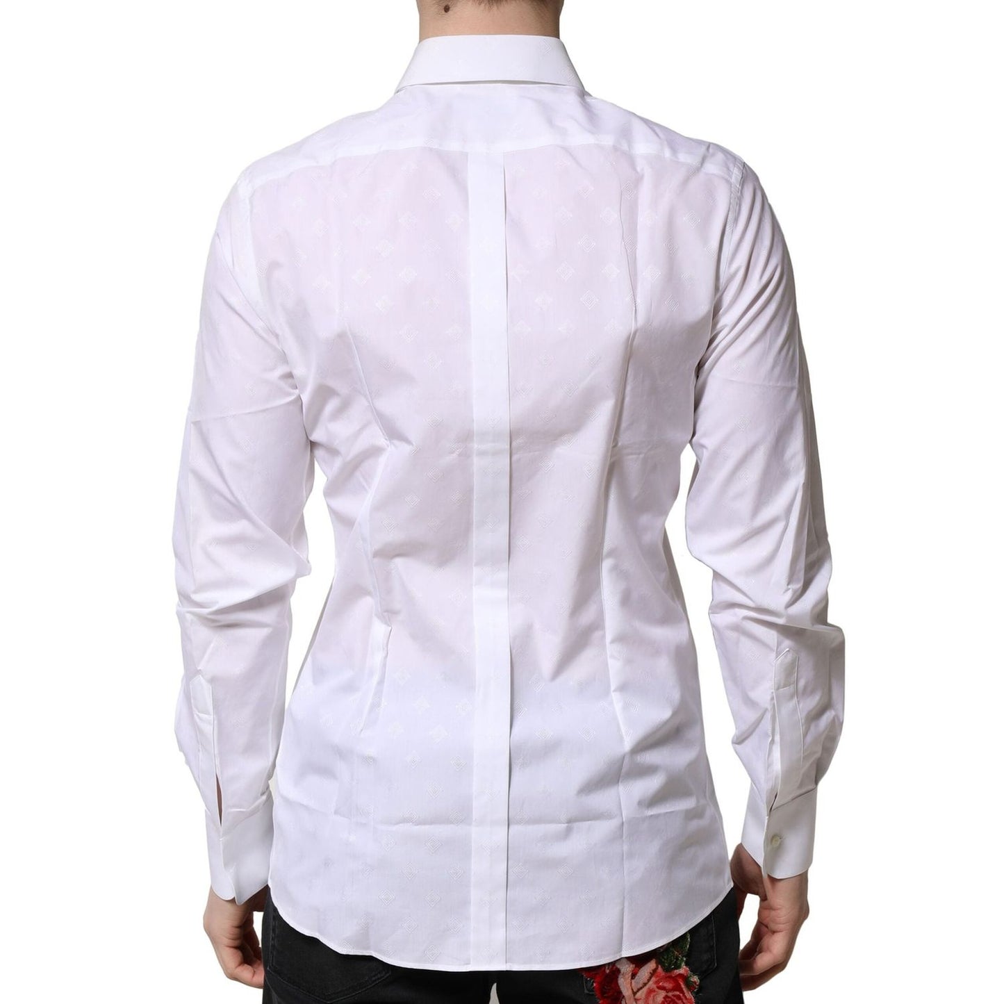 Dolce & Gabbana White Bib Cotton Poplin GOLD Men Formal Shirt TSH906700-41