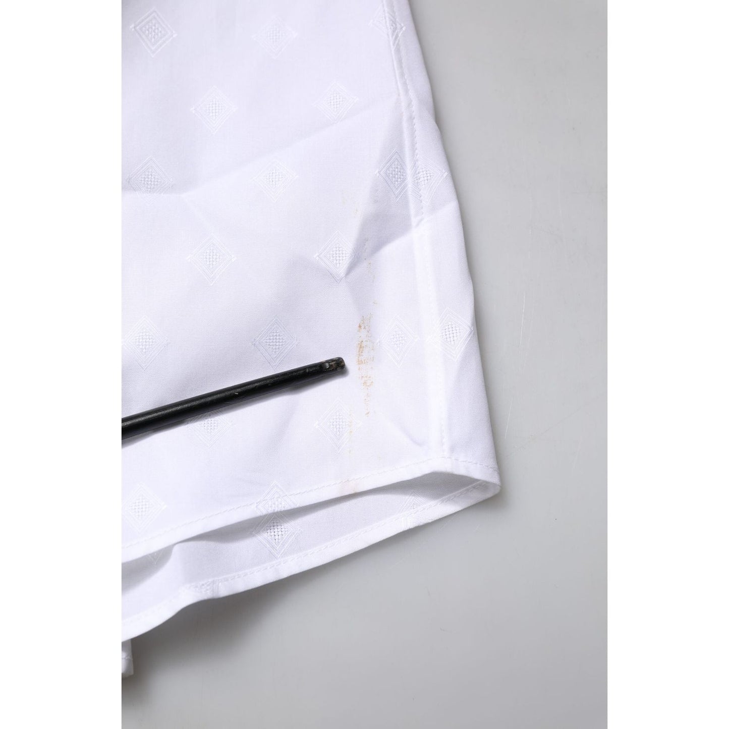 Dolce & Gabbana White Bib Cotton Poplin GOLD Men Formal Shirt TSH906700-41
