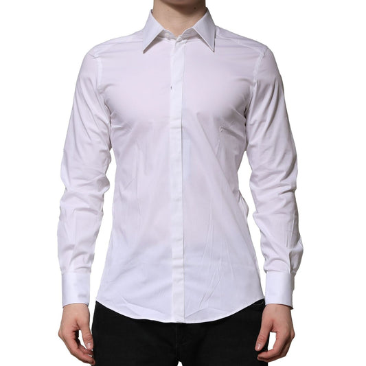 Dolce & Gabbana White MARTINI Long Sleeves Dress Formal Shirt TSH906709-38