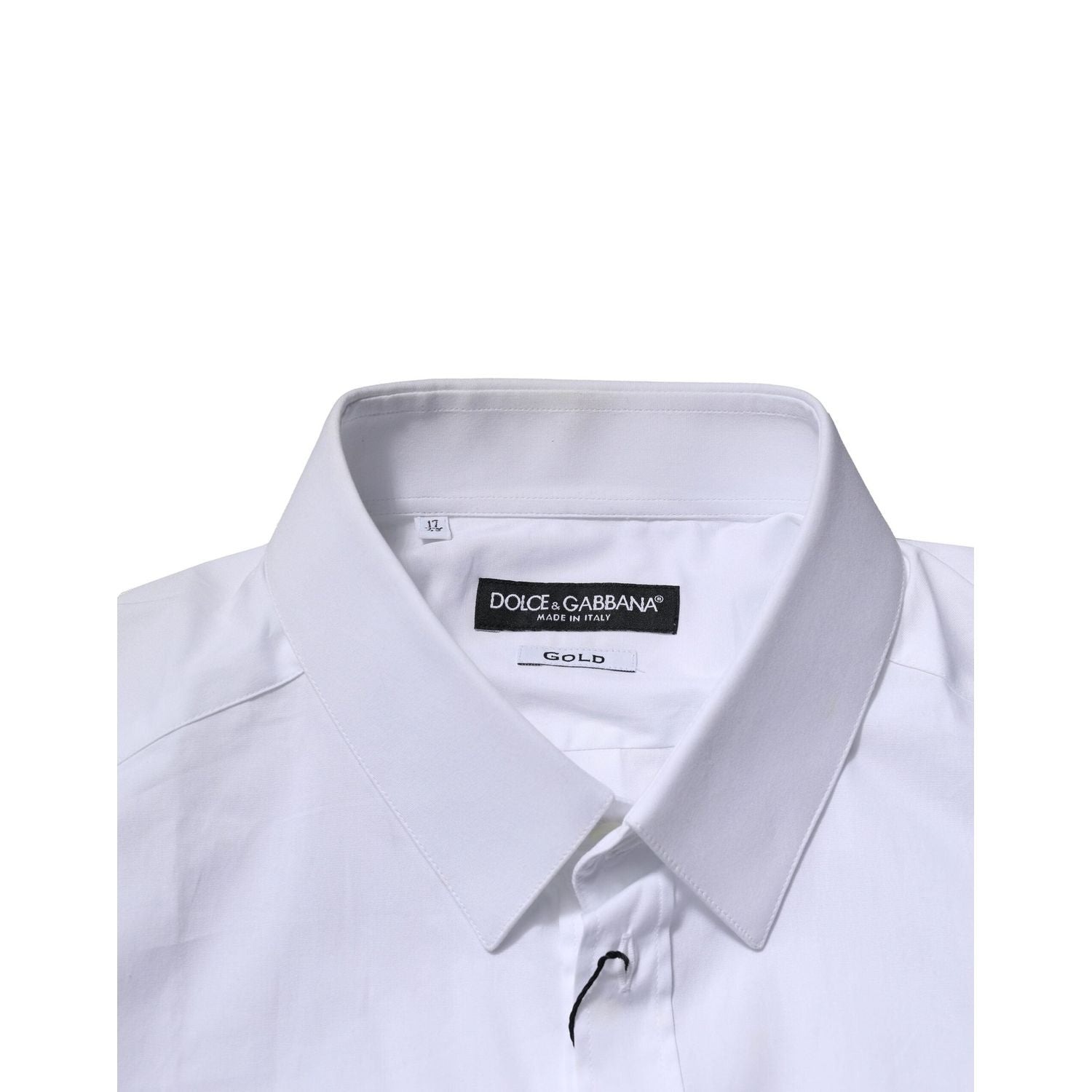 Dolce & Gabbana White Cotton Long Sleeves GOLD Formal Shirt