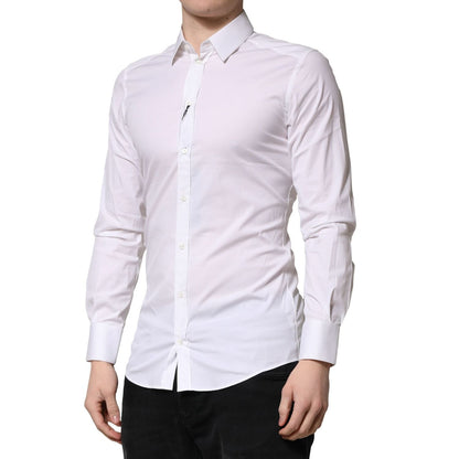 Dolce & Gabbana White GOLD Long Sleeves Dress Formal Shirt