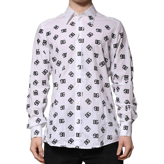 Dolce & Gabbana White MARTINI DG Logo Print Formal Shirt TSH906779-42