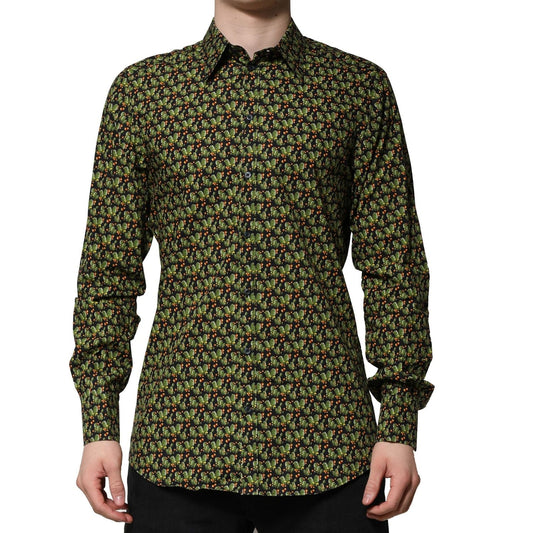Dolce & Gabbana Multicolor Cotton Cactus GOLD Men Formal Shirt TSH906785-41