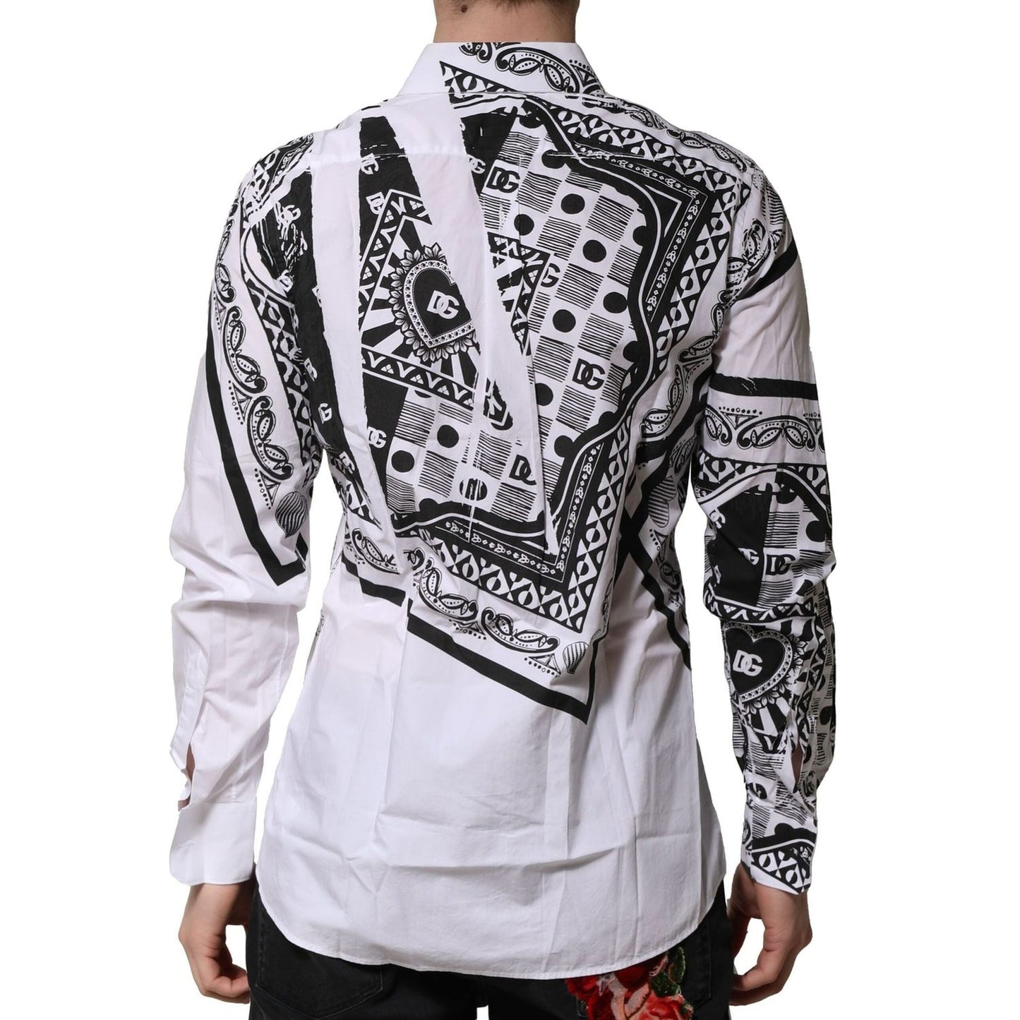 Dolce & Gabbana White MARTINI Bandana Print Formal Shirt TSH906786-40