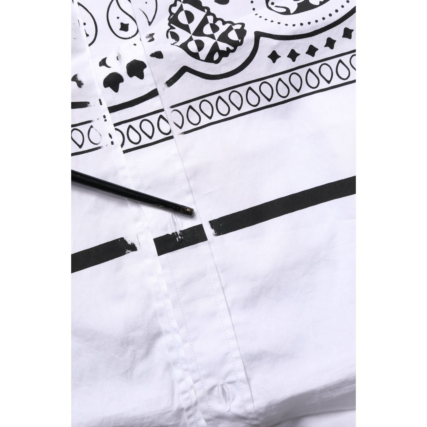 Dolce & Gabbana White MARTINI Bandana Print Formal Shirt TSH906786-40