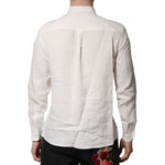 Dolce & Gabbana White DG Crown Embellish Dress Formal Shirt TSH906795-37