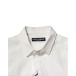Dolce & Gabbana White DG Crown Embellish Dress Formal Shirt TSH906795-37