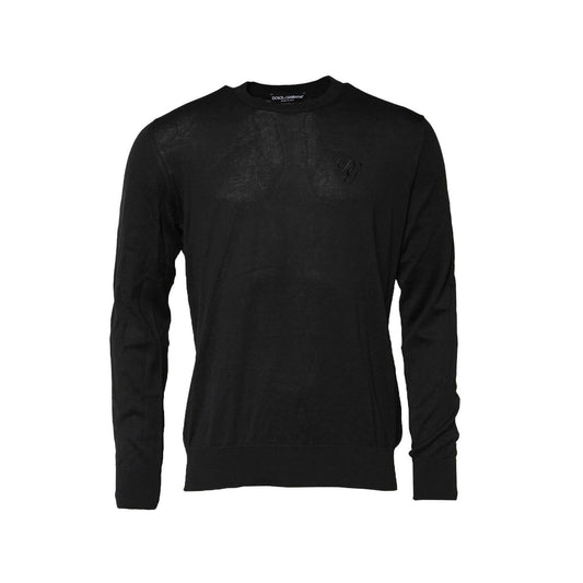 Dolce & Gabbana Black Cotton DG Logo Men Sweatshirt Sweater TSH90527-52