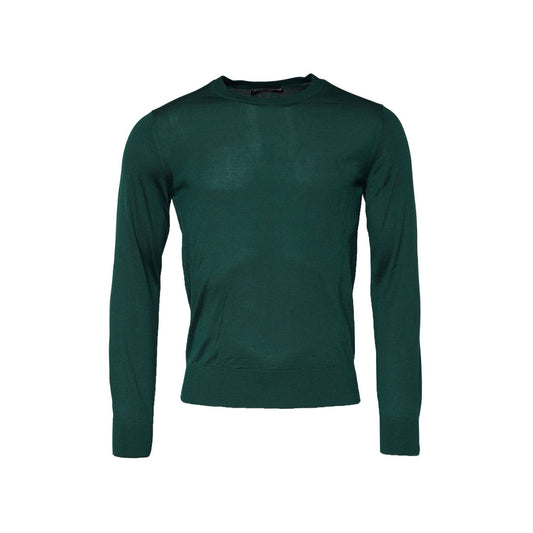 Dolce & Gabbana Green Cashmere Crew Neck Sweatshirt Sweater TSH90548-48