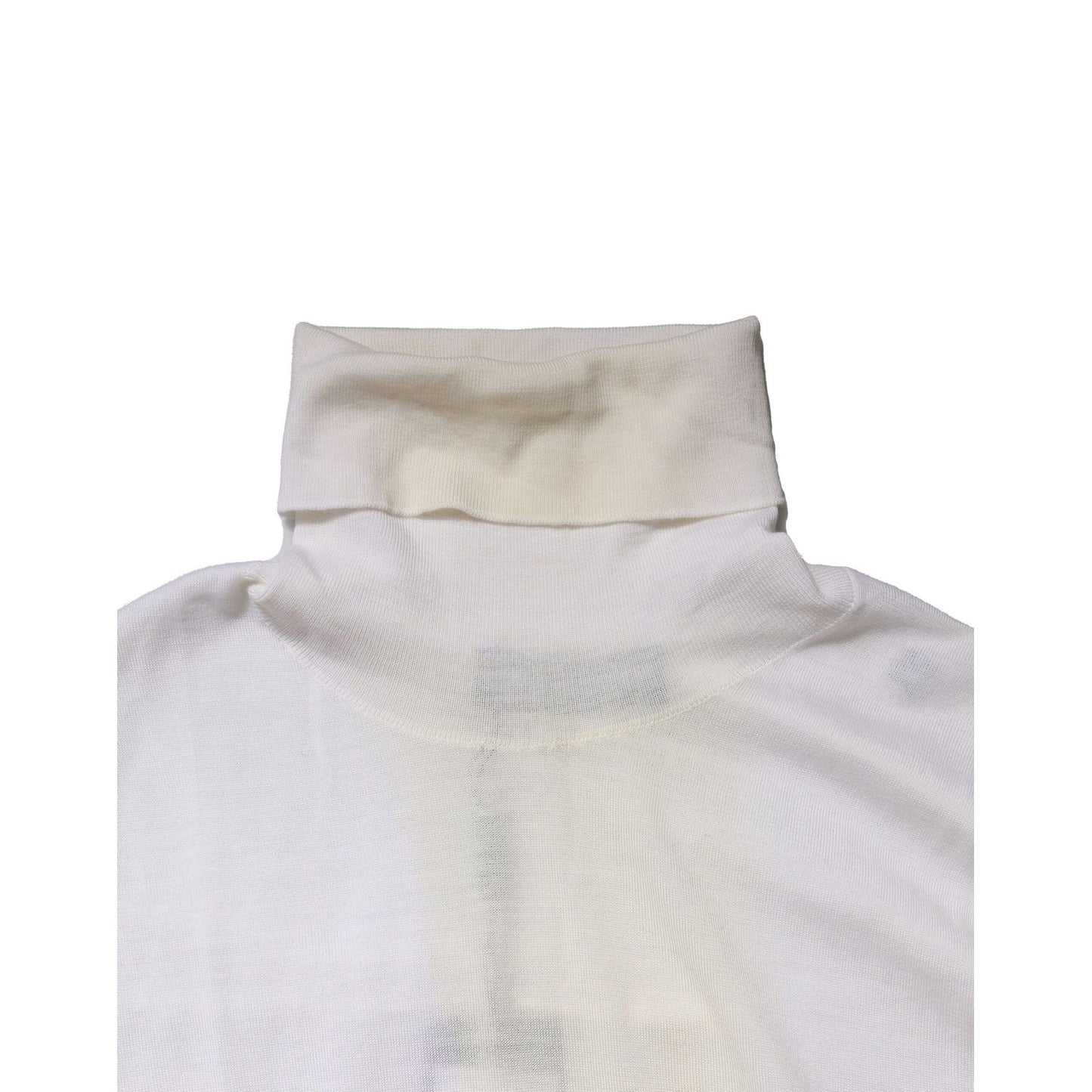 Dolce & Gabbana White Wool Turtleneck Men Sweatshirt Sweater