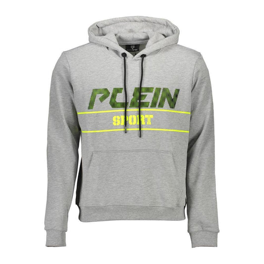 Plein Sport Gray Cotton Men Hooded Sweatshirt PL-9589-S