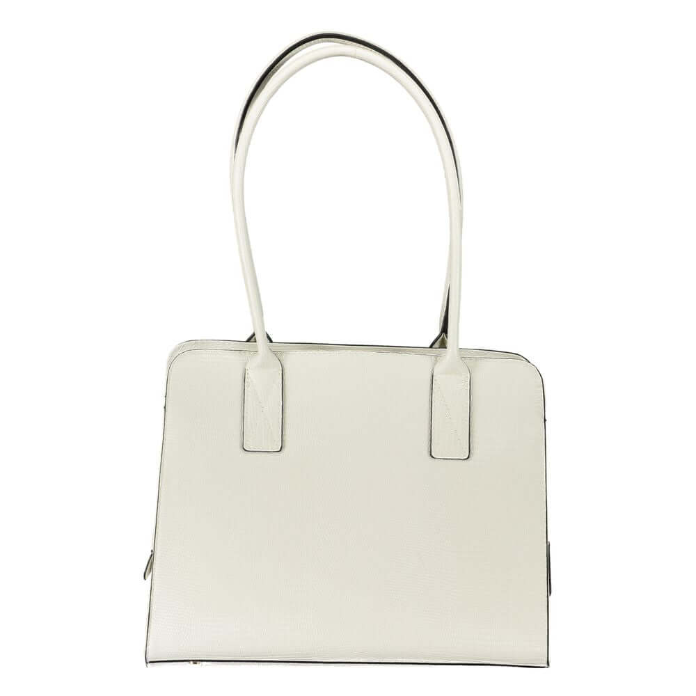 Front view with bag zipped and handles upright.