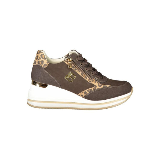 Laura Biagiotti Brown Polyester Women Sneaker LA-32811-EU38/US8