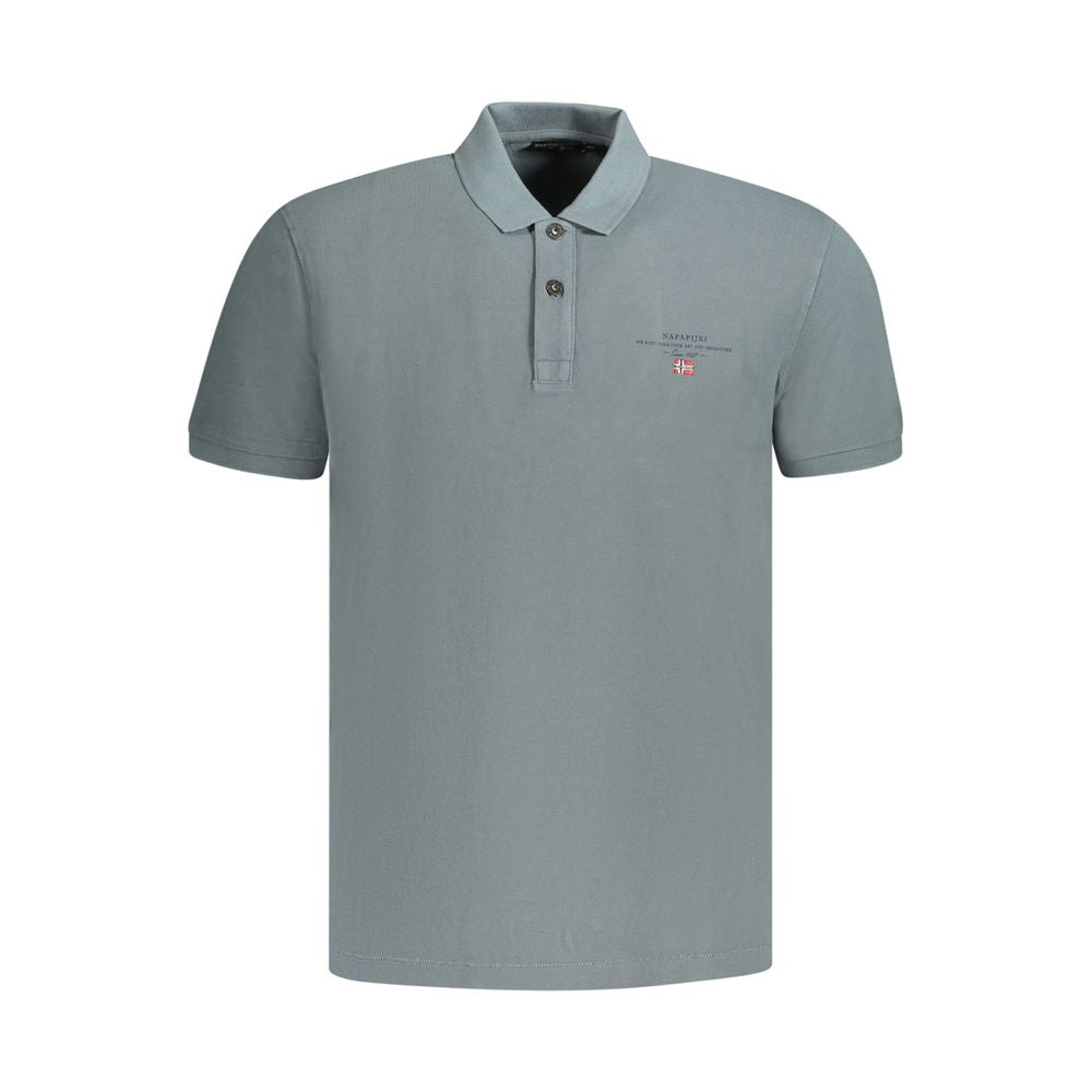Napapijri Gray Cotton Mens Polo Shirt NA-35677-S