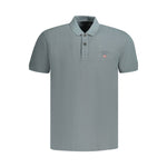 Napapijri Gray Cotton Mens Polo Shirt NA-35677-S