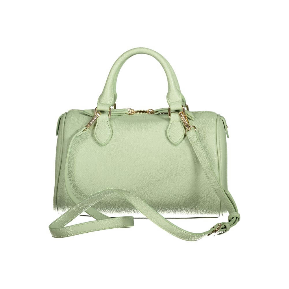 Front view with bag zipped and handles upright.