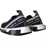 Dolce & Gabbana Black White Slip On Sorrento Sneakers Shoes LA12919-37