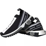 Dolce & Gabbana Black White Slip On Sorrento Sneakers Shoes LA12919-37