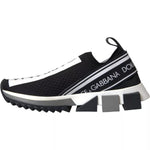 Dolce & Gabbana Black White Slip On Sorrento Sneakers Shoes LA12919-37