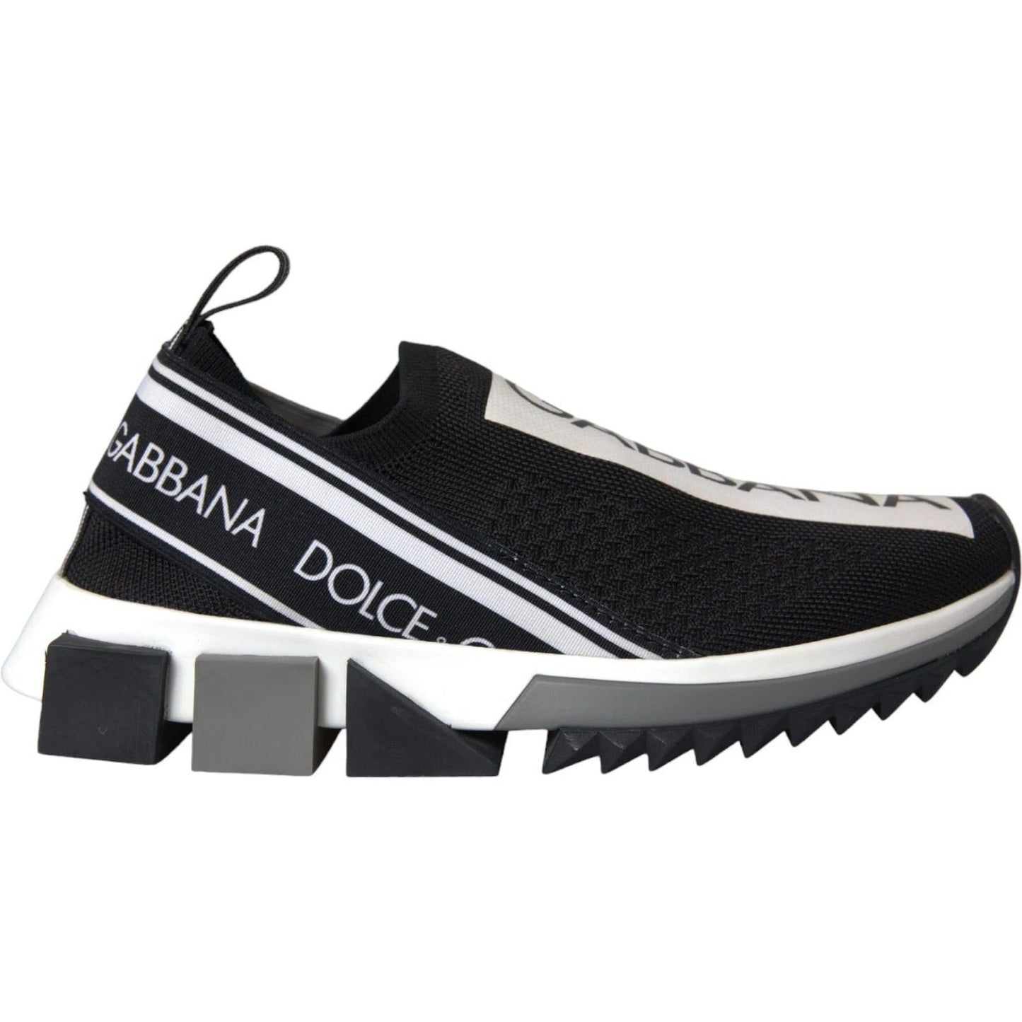 Dolce & Gabbana Black White Slip On Sorrento Sneakers Shoes LA12919-37