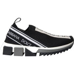 Dolce & Gabbana Black White Slip On Sorrento Sneakers Shoes LA12919-37