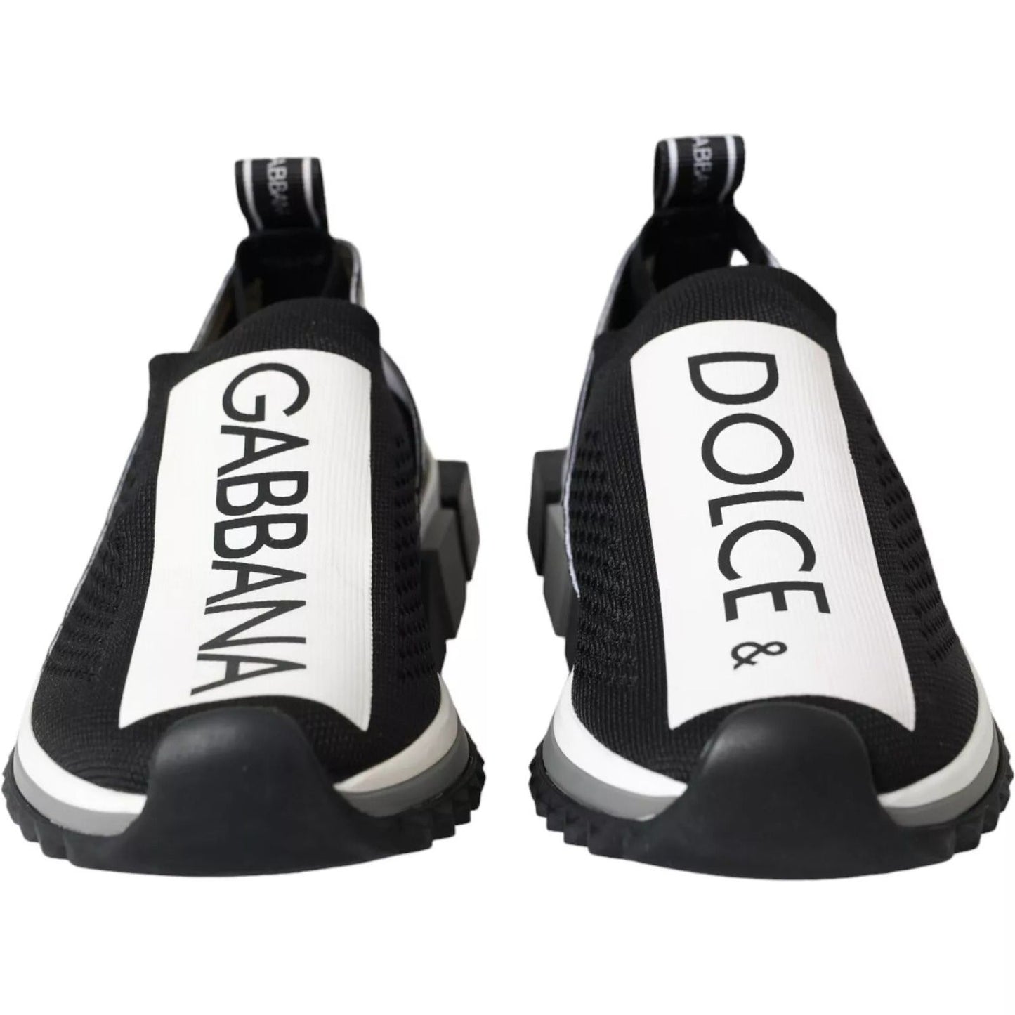 Dolce & Gabbana Black White Slip On Sorrento Sneakers Shoes LA12919-37