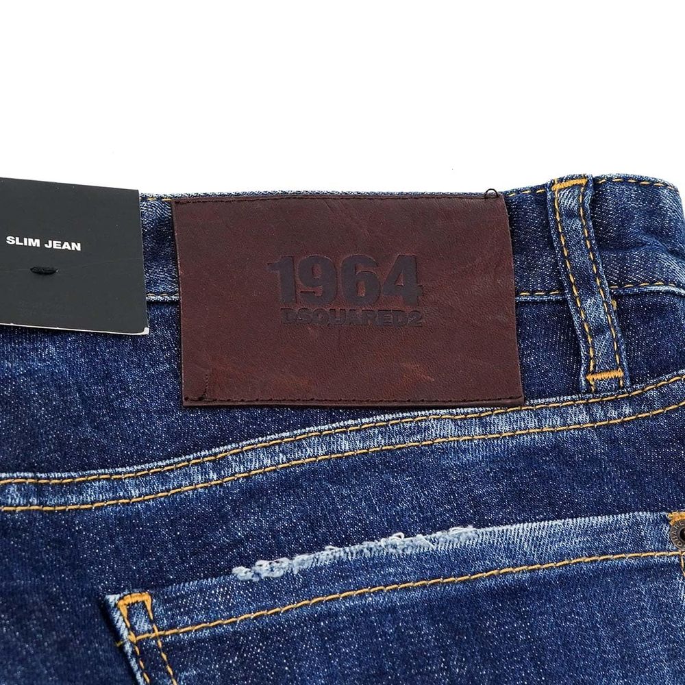 Dsquared² Blue Cotton Men Slim Jean