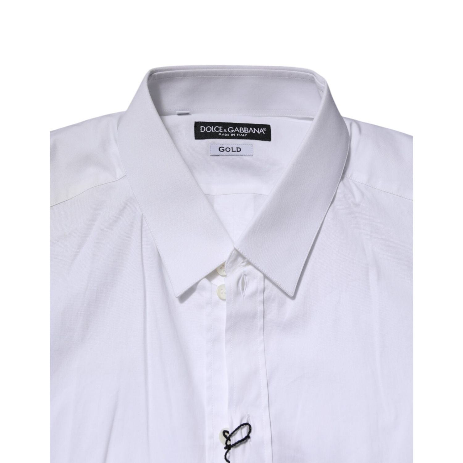Dolce & Gabbana White Cotton GOLD Long Sleeves Formal Shirt