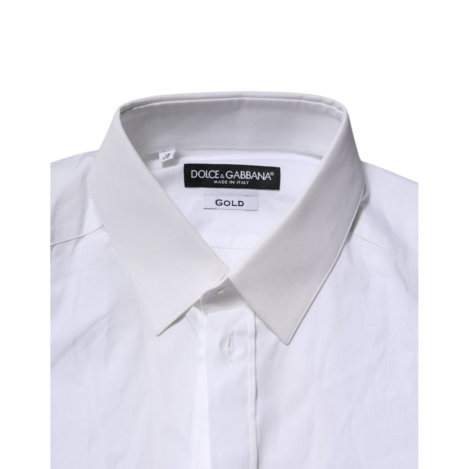 Dolce & Gabbana White GOLD Long Sleeves Dress Formal Shirt