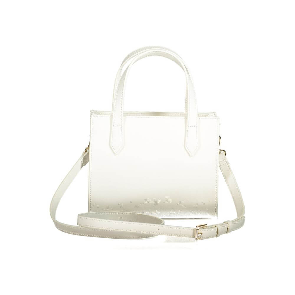 Front view with bag zipped and handles upright.