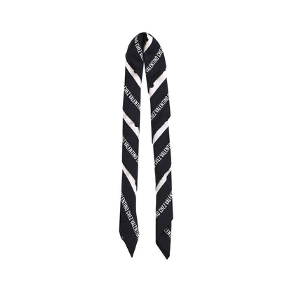 Valentino Garavani Black Silk Scarf