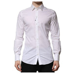 Dolce & Gabbana White GOLD Long Sleeve Dress Formal Shirt TSH906887-40