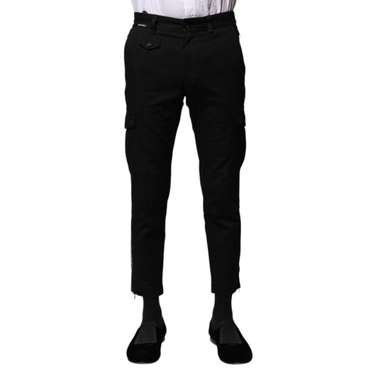 Dolce & Gabbana Black Cotton Formal Men Cropped Pants PAN75866-44