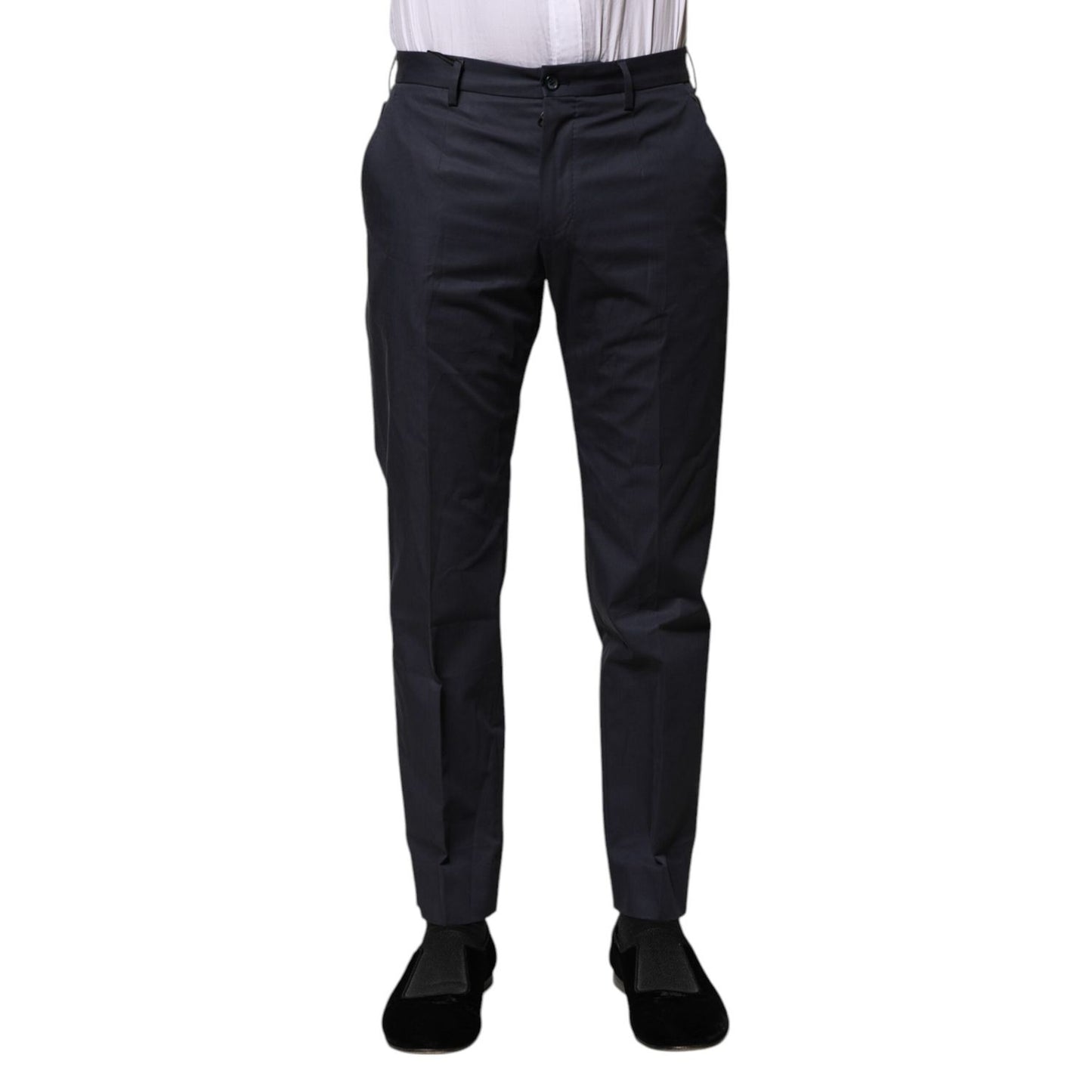 Dolce & Gabbana Dark Blue Cotton Formal Pants