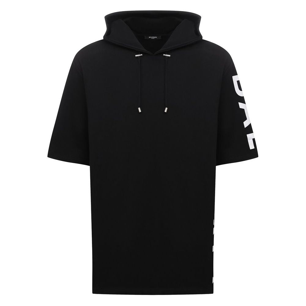 Balmain Black Cotton Sweatshirt