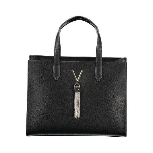 Mario Valentino Black Polyethylene Women Handbag with elegant design and logo accent.