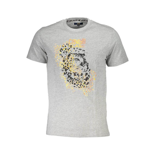 Cavalli Class Brown Cotton Men T-Shirt CA-37934-L