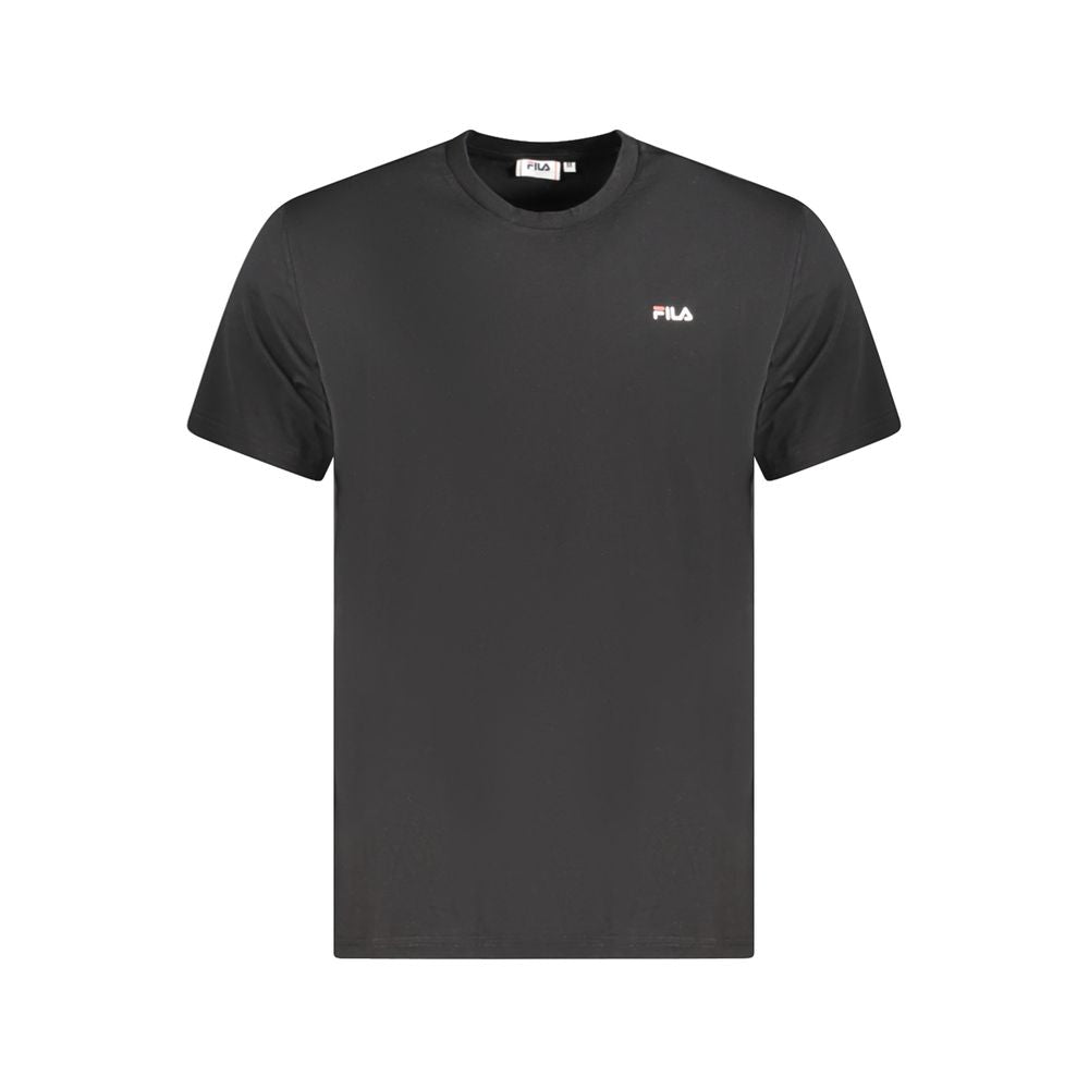 Fila Black Cotton Men T-Shirt with iconic logo, crafted from 100% organic cotton for comfort and style. Regular fit classic crew neck tee.