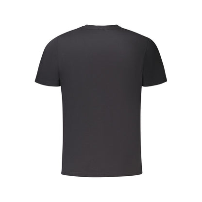 Back view of North Sails Black Cotton Men T-Shirt showcasing simple design and premium cotton material.