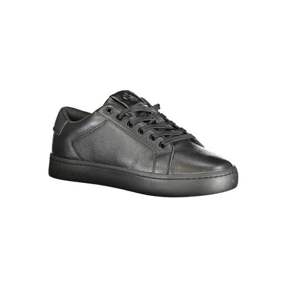 Calvin Klein Black Polyurethane Men Sneaker 1728,67403481248,Black,Calvin Klein,EU44/US11,Low Tops - Sneakers - Shoes,Men,New with tags,Shoes,Sneakers - Shoes