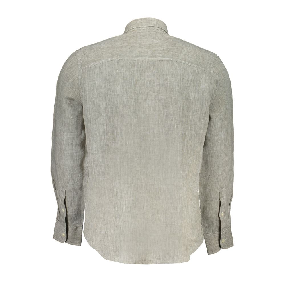 North Sails Gray Linen Shirt NO-29881-S