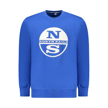 North Sails Blue Cotton Men Sweater with logo and nautical design