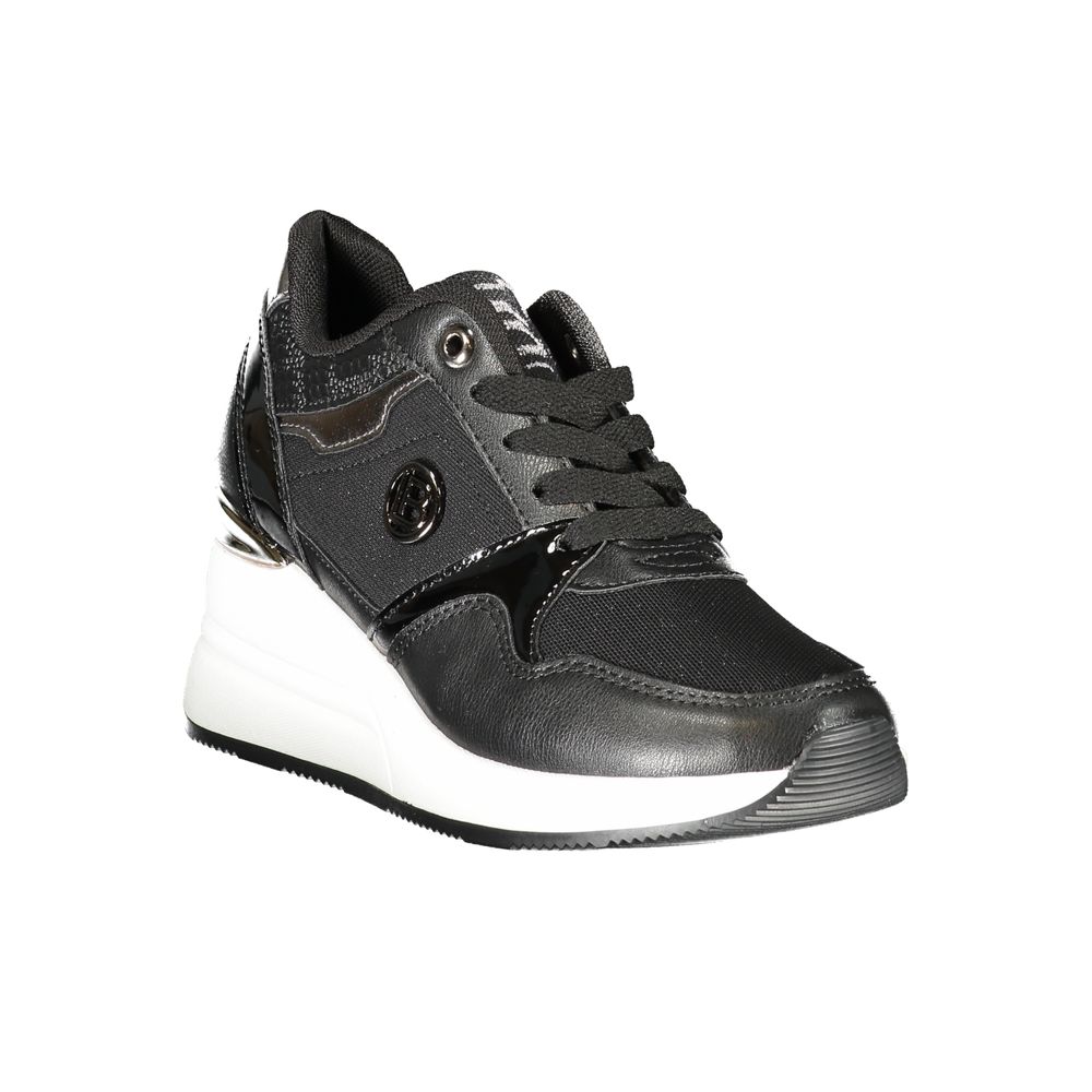 Laura Biagiotti Black Synthetic Women Sneaker with 4 cm heel and contrasting details, sporty-chic design, removable insole