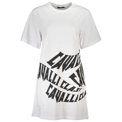Cavalli Class White Cotton Dress